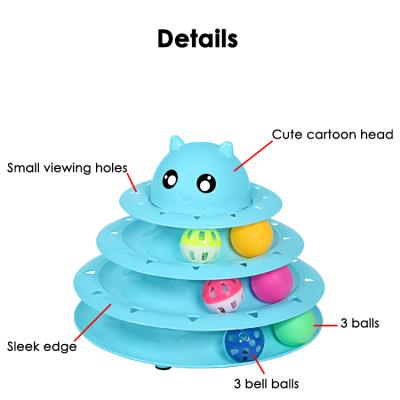 China Lightweight Plastic Rolling Balls Stored 360 Degree No Slip Easy Installation Track Ride Toys Matching Pet Toy 3 Lyer for sale