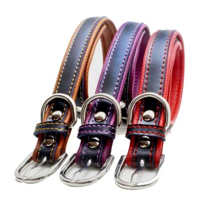 China Viable hot sale fashion new design double layer leather pet collar for sale