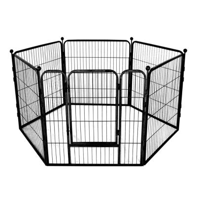 China Breathable Indoor Outdoor Pet Metal Fence Playpen Pet Exercise Iron Barrier Dog Cage Kennel Fence for sale