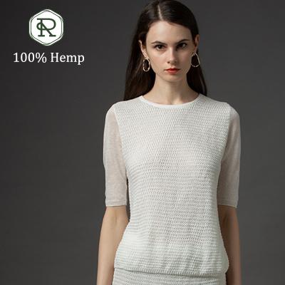 China Hot Sale Hemp Apparel Manufacturer Lady Crew Neck Ladies Eco-Friendly T-Shirts QUICK DRY for sale