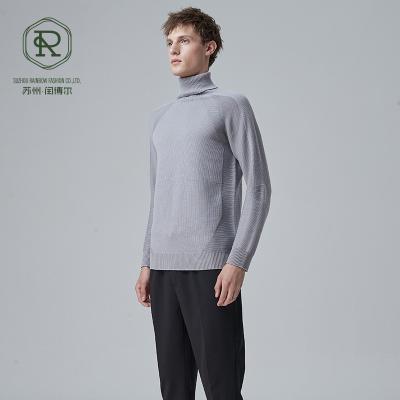 China Anti-Wrinkle Mens Turtle Neck Structured Sweater Rws Wool Hand Knitted Custom Stretch Wool Sweaters For Winter for sale