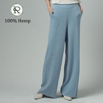 China 100% ORGANIC HEMP hemp fashion canvas pants women casual straight pants loose hemp pants for sale