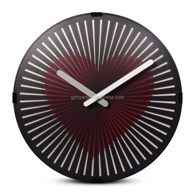 China New Design Home Decoration Wall Clock Rounded 12 Inch Heart Beat Wall Clock for sale