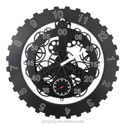 China Home Decoration Modern Design Time Piece Mental Gear Mechanism Clock With Patent for sale