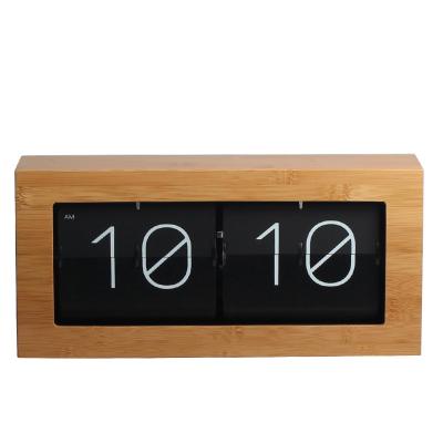 China China Modern European Style Manufacturer with CE&ROHS Patented Flip Wooden Box Desk Clock for Home Decoration for sale