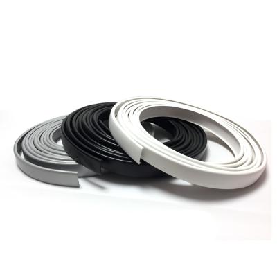 China Eco-friendly Dark PVC Edging Solid Color PVC Vinyl Edge White Flexible Rubber Trim for sale