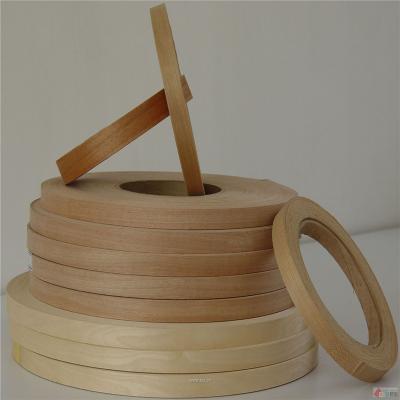 China Eco - Friendly Veneer Furniture Accessory Plastic Natural Wood Edging Strip for sale