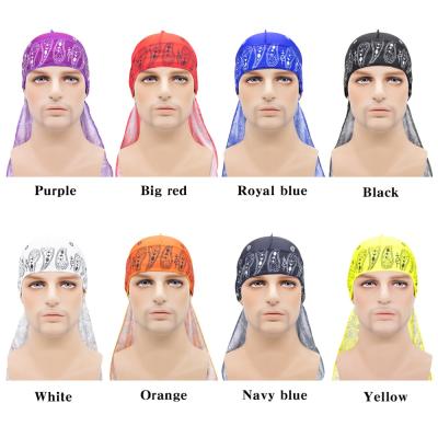 China African DURAGS Hip Hop DURAGS Hat Long Tail Neck Pirate Protection Custom Silk Toque Hat for sale