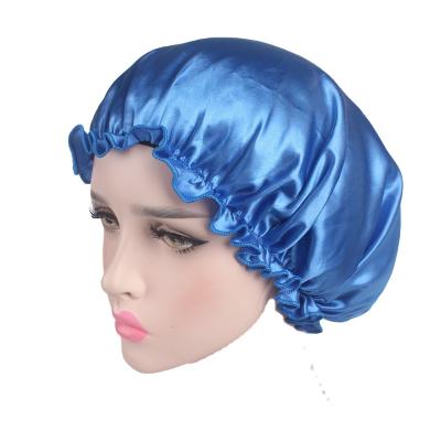 China Others Custom Hoods Popular Style Women's Silk Shower Hat Pile Hat Sleep Hat Satin Lace Night Cap for sale