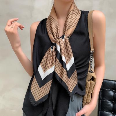 China Wholesale 2021 vintage custom style women's vintage custom style scarf fashion single western edge twill silk scarf for sale