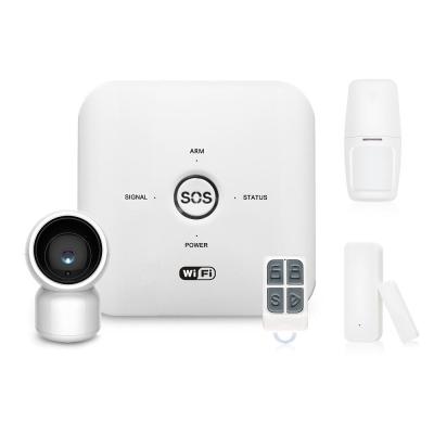 China ABS WiFi Kit Tuya Smart Security System DIY Alarm System No Monthly Package Wireless With APP Push for sale