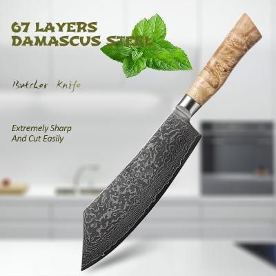 China Viable Newcomers 8 Inch Luxury Japanese Butcher Knife Damascus Knife With Resin Burl Handle Kitchen Cutting Tools for sale