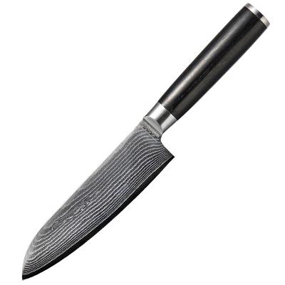 China Sustainable High Quality 6.6 Inch Japanese Knife VG10 Damascus Steel Knife 67 Layers Santoku Cleaver Japanese Meat Knife for sale