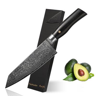 China Japan Chef's Viable Kiritsuke Knife Professional 8 Inch Vg10 67 Layers Damascus Kiritsuke Knife Black Wood Handle Pakka Steel for sale