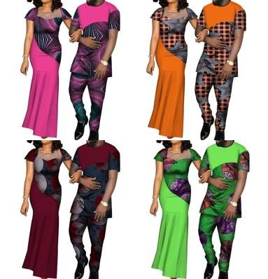 China Cotton 17 Colors Wax Print Cotton African Ethnic Clothes For Women And Men Clothing Sets for sale