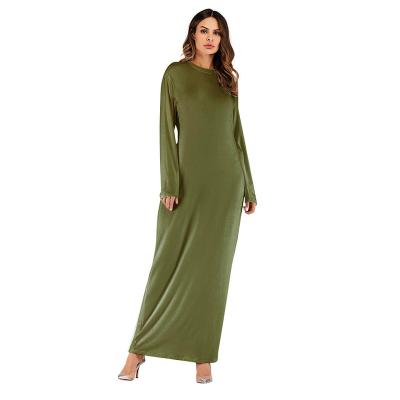 China Islamic ethnic clothing autumn and winter casual solid color low-rise shirt for women and girls casual abaya render dresses for sale