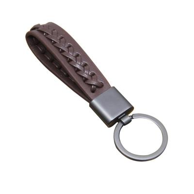 China Cheap wholesale color high quality woven leather key chain leather for sale