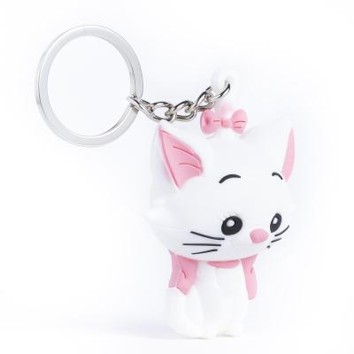 China Wholesale Personalized Custom PVC Cartoon Promotion Gift 3d Rubber Cute Cat Shape Soft Rubber Key Chain for sale