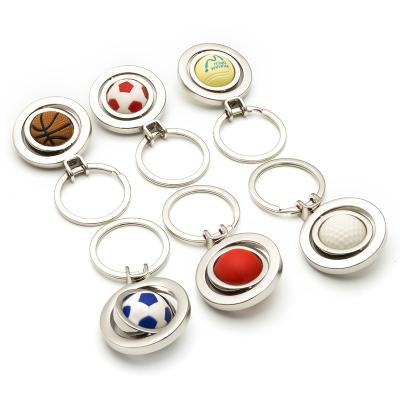 China 2020 New Product Hot Sales Gift Spin Ball Key Chain PVC+metal Originality Key Chain for sale