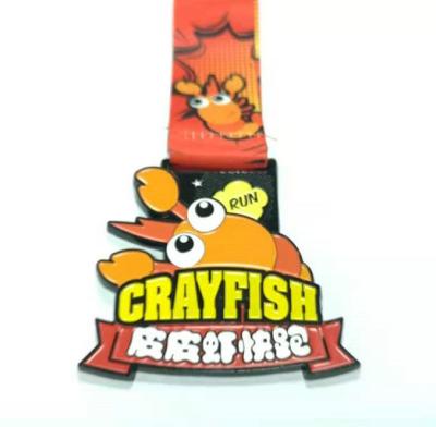 China Europe Wholesale Custom Design Your Running Gold Metal Award Marathon Sport Medals With Ribbon for sale