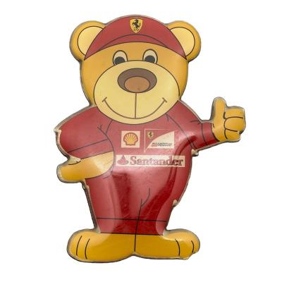 China Shape Custom CMYK Printed Metal Bear Shape Fridge Magnet With Epoxy On Top for sale