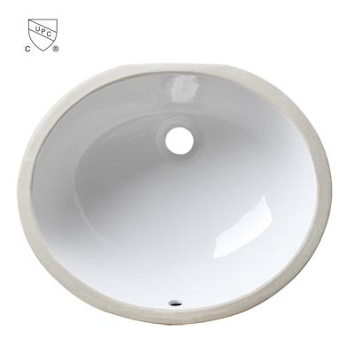 China Without Faucet Hole CUPC Bowl Oval Shape Bathroom Sink/Porcelain Hand Basin/Ceramic Sink 1714 Undermount Vanity for sale