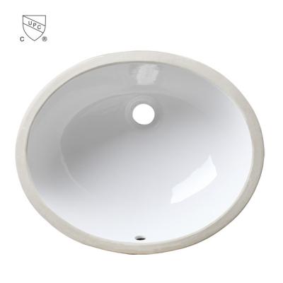 China Without Faucet Hole CUPC Bowl Oval Shape Bathroom Sink/Porcelain Lavatory/Ceramic Sink 1512 Undermount Vanity for sale