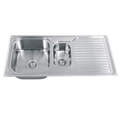 China Without Faucet European Kitchen Sink, One And A Half Bowl Inset Sink, Stainless Steel Sink #2802 for sale