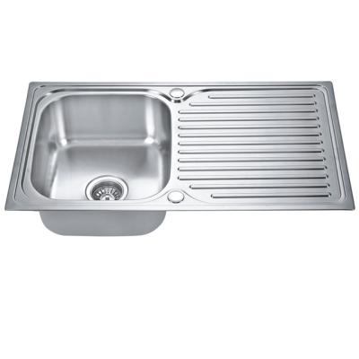 China Without Faucet European Style Single Bowl Kitchen Sink, 304 Stainless Steel Inset Sink For UK, Top Mount Sink #8650 for sale