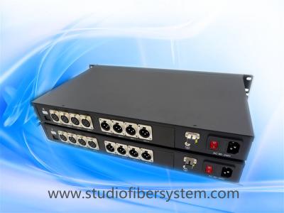 China 4CH Bidi balanced audio fiber converter with XLR interface for balanced audio over 1 SM/MM fiber for sale