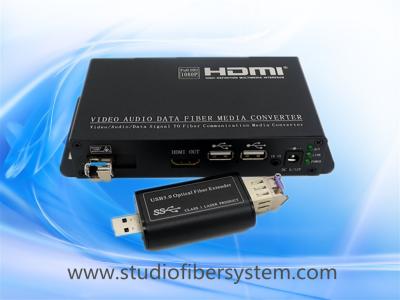 China USB3.0 KVM fiber extenders for long distance expansion of the second screen and KVM control for sale