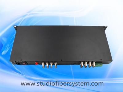 China 5mp 16 port CVI to fiber converter with rs485/422/232 ptz data in 1U rack mount chassis for CCTV surveillance system for sale