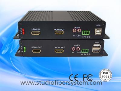 China HDMI KVM fiber optic extender with bidi stereo audio over singlemode fiber to 20km for sale