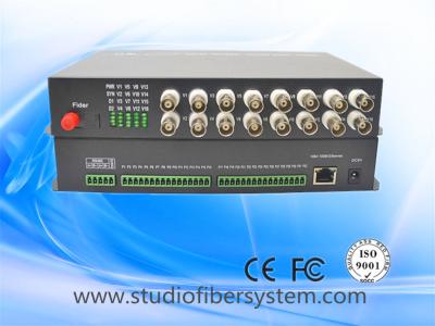 China 16ch video audio data ethernet media fiber converter for CCTV system for sale