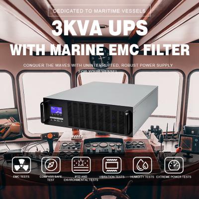 China Professional rack mounted high-frequency 230V 3KVA single-phase 9px marine online UPS backup power supply for sale