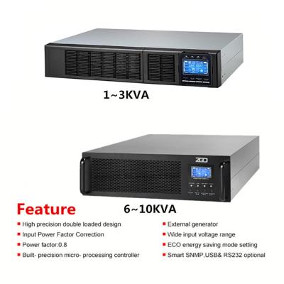 China Fonte de alimentação da unidade de UPS da montagem em rack de 120VAC 6000W 6kva com exposição do LCD à venda