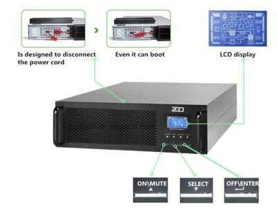 China El estante trifásico de 60KW 60KVA monta salida pura de la onda sinusoidal de UPS en venta