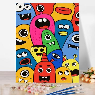 China New Modern Paintings Oil Handmade Wall Art Wall Cartoon Cartoon Painting Living Room Decor Home Hot Classic/Postmodern Paint By Number Kits for sale