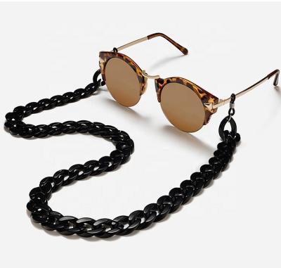 China Fashionable Stainless Steel Acetate Necklace Large Flat Acrylic Sunglasses Chain Glass Stand Eyewear Monocle Chain for sale