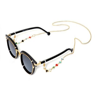 China Alloy Women's Colorful Glass Beads Sunglasses Chain Beading Chic Charming Embellishment for sale