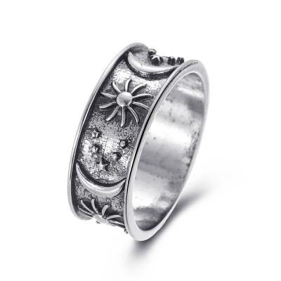 China FASHIONABLE Wonem Retro Personality Sun Stars Moon Metal Ring for sale