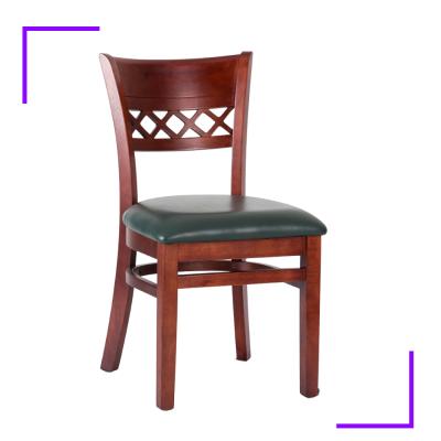 China Popular Design Stable And Sturdy Hot Selling Solid Wooden Back Cross Restaurant Chairs for sale