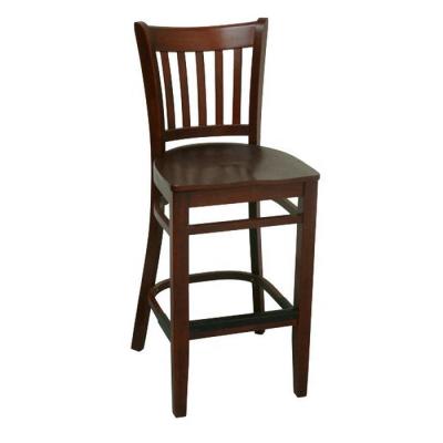 China Luxury High End Restaurant Counter Chair Modern Night Bar Stool Solid Wood Wooden Barstool for sale