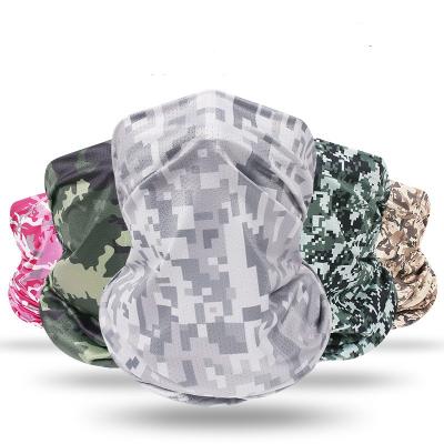 China Universal 90% Polyeste10% Spandex Color Camouflage Neck Cuff Face Bandana Scarf Mask for sale