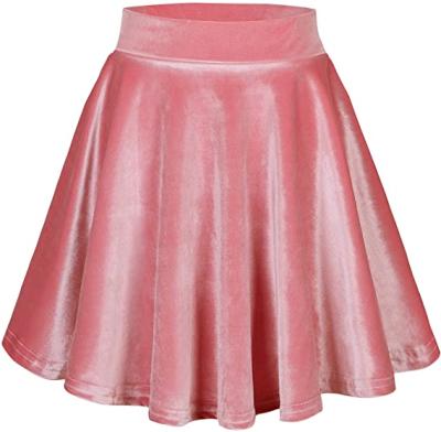 China Breathable Mommy and Me Velvet Mini Flared Skirt Skater Skirt for sale