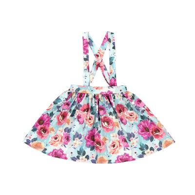 China Breathable Kids Suspender Baby Skirt Girl Summer Floral Skirt for sale