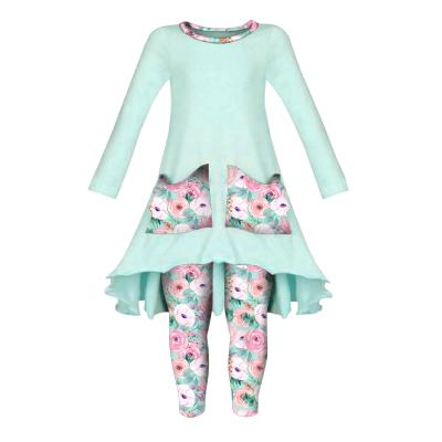 China Kids Casual Tunic With Pocket Big Girls' Dress And Gaiters Kids Girls Dress Sets for sale