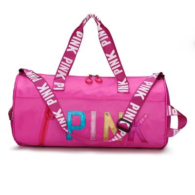 China Pink Waterproof Fashion Women Yoga Duffel Bags With Logo Custom Printed Gym Bag Sports for sale