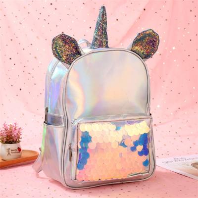 China 2021 New Fashion PU Sequin Leather Shiny Backpack Waterproof For Girl Travel Shoulder School Backpack for sale