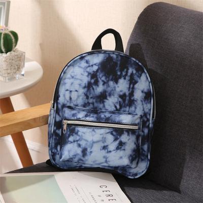 China Trend graffiti denim rucksack CIA student schoolbag manufacturer waterproof red stain backpack bag for female students for sale